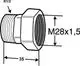 Verschraubung mit R1/2-Gewinde und M28-Standard. Das Produkt gehört zur Marke IMI Hydronic Engineering und ist für Heizkörperanschlüsse konzipiert.